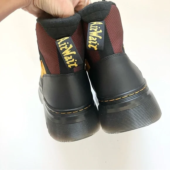 Dr. Martens Boury Warmwair Contrast Nylon Leather Casual Boots BLACK Tan Sz 12 - Picture 6 of 14
